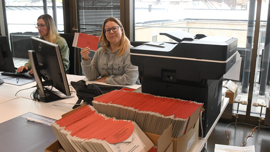 Das Bild zeigt das Büro des Wahlteams für die Landtagswahl. 