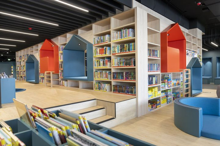 as Bild zeigt den Kinderbereich der Stadtbibliothek Foto: Jürgen Häffner Stadt Heilbronn