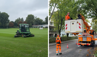 Vor dem Winter werden nochmal alle Grünflächen für die kalten Temperaturen fit gemacht. Fotos: Stadt Heilbronn