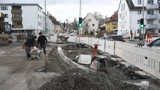 Baustelle in der Wilhelm-Leuschner-Straße