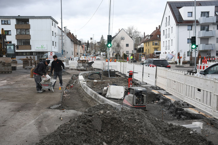 Baustelle in der Wilhelm-Leuschner-Straße