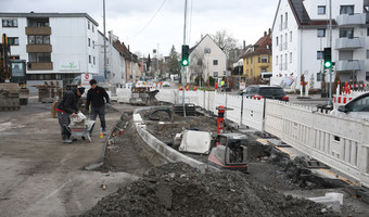 Baustelle in der Wilhelm-Leuschner-Straße