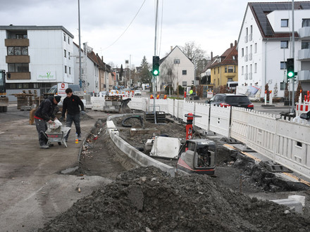 Baustelle in der Wilhelm-Leuschner-Straße