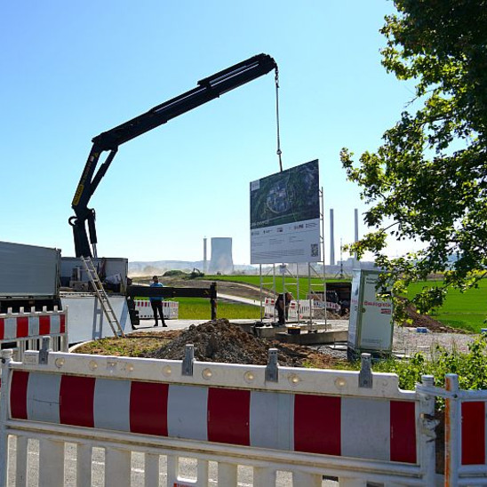Projektschild Baustelle IPAI