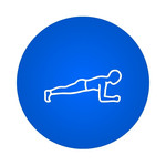 Icon Ganzkörpertraining: Man sieht eine Person im Planking