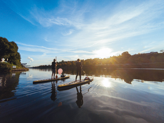 Stand Up Paddling auf dem Neckar