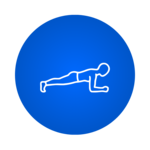 Icon Ganzkörpertraining: Man sieht eine Person im Planking