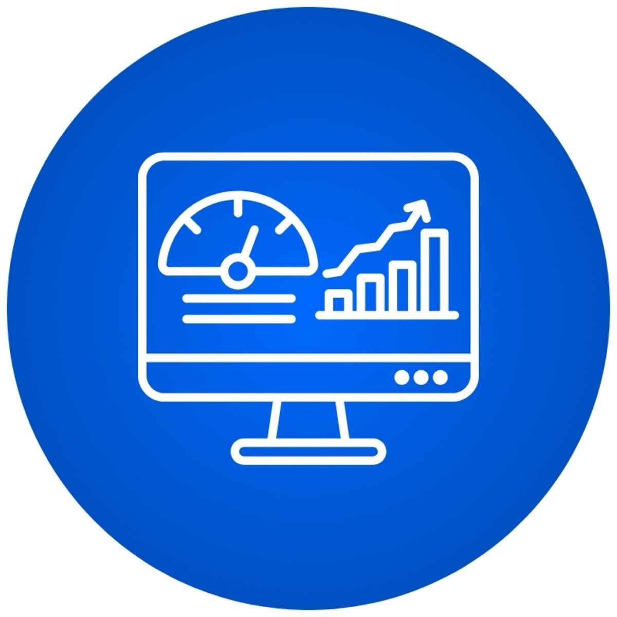 ein Icon zeigt diagramme auf einem Monitor