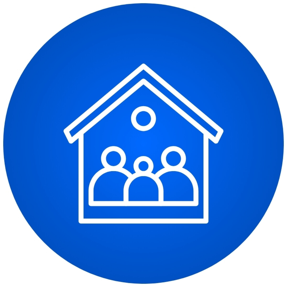 Ein Icon von einem Haus mit Menschen drin