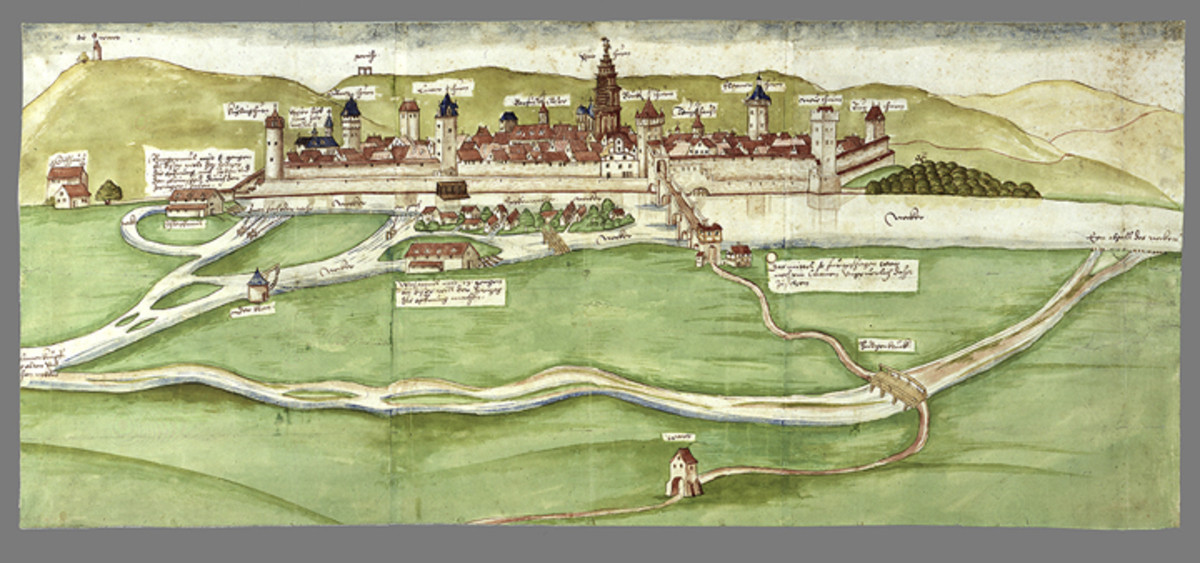Älteste bekannte Ansicht der Stadt Heilbronn von 1554/57