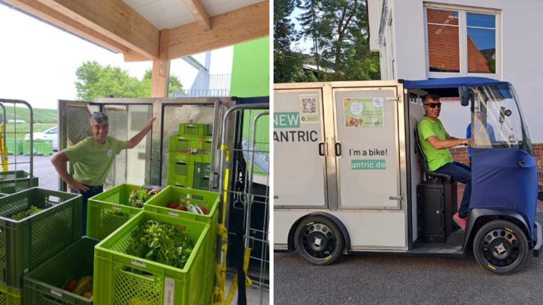 Frisch, gekühlt und mit einem guten Gefühl liefert Wino Bio mit dem E-Lastenrad die Ware an Kundinnen und Kunden aus. Foto: Wino Bio GmbH