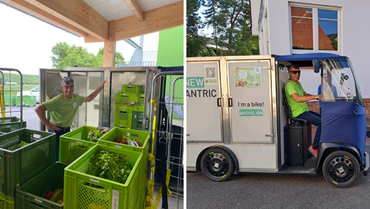 Frisch, gekühlt und mit einem guten Gefühl liefert Wino Bio mit dem E-Lastenrad die Ware an Kundinnen und Kunden aus. Foto: Wino Bio GmbH