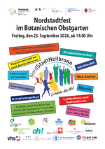 Nordstadtfest im Botanischen Obstgarten am Freitag, 25. September 2026, ab 14.00 Uhr