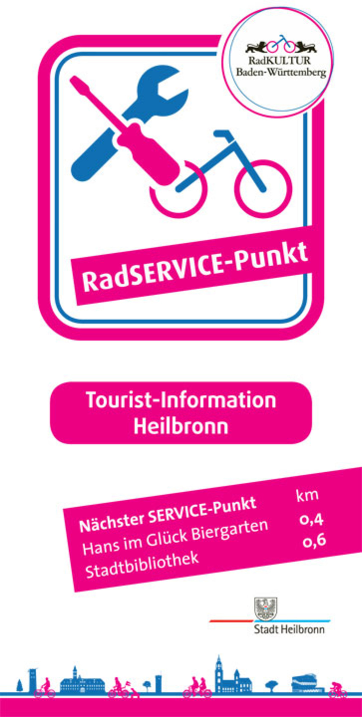 Hinweisschild auf einen RadSERVICE-Punkt