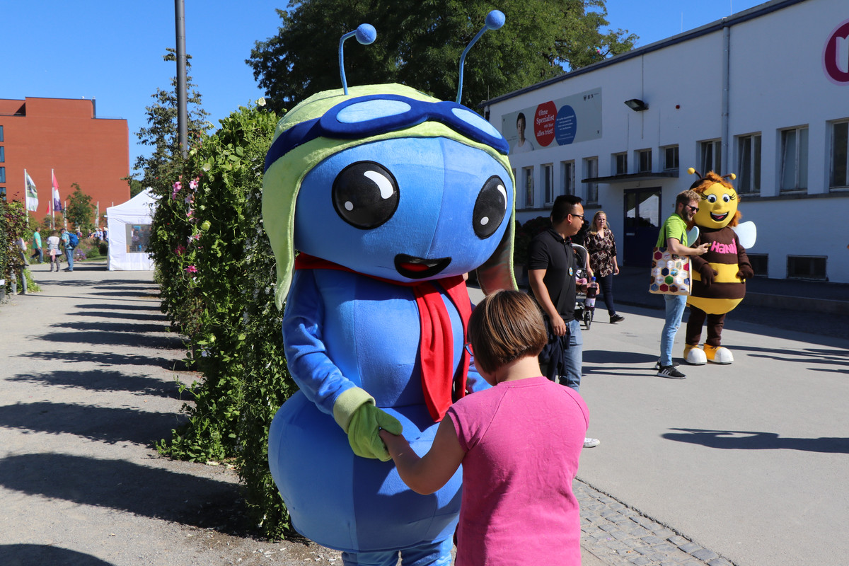 aim Maskottchen "aimy" auf der BUGA 2019