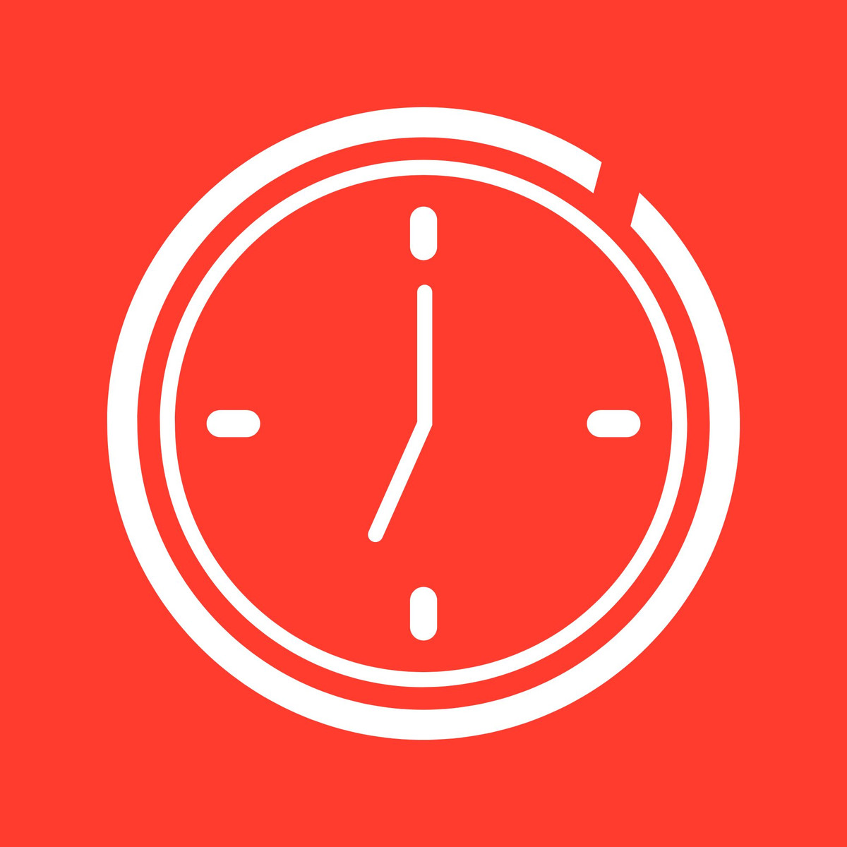 Man sieht ein Icon, das eine Uhr zeigt.
