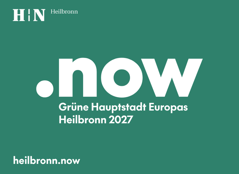 Das Logo der Umweltmarke der Stadt Heilbronn: .now Grüne Hauptstadt Europas Heilbronn 2027