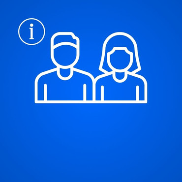 Das Icon zeigt einen Mann und eine Frau sowie ein Informations-Zeichen