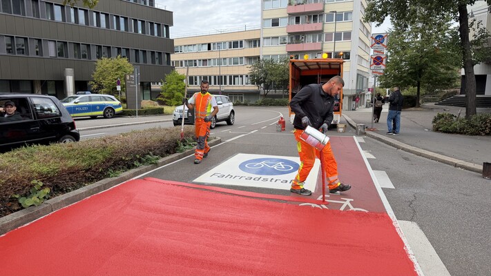 Die Rollwagstraße wird zur Fahrradstraße und damit Teil des Fahrradrings um die Innenstadt, der mit der Grünen Hauptstadt Europas 2027 eingerichtet werden soll. Foto: Stadt Heilbronn/Klöppel