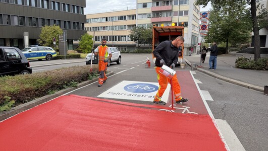 Die Rollwagstraße wird zur Fahrradstraße und damit Teil des Fahrradrings um die Innenstadt, der mit der Grünen Hauptstadt Europas 2027 eingerichtet werden soll. Foto: Stadt Heilbronn/Klöppel