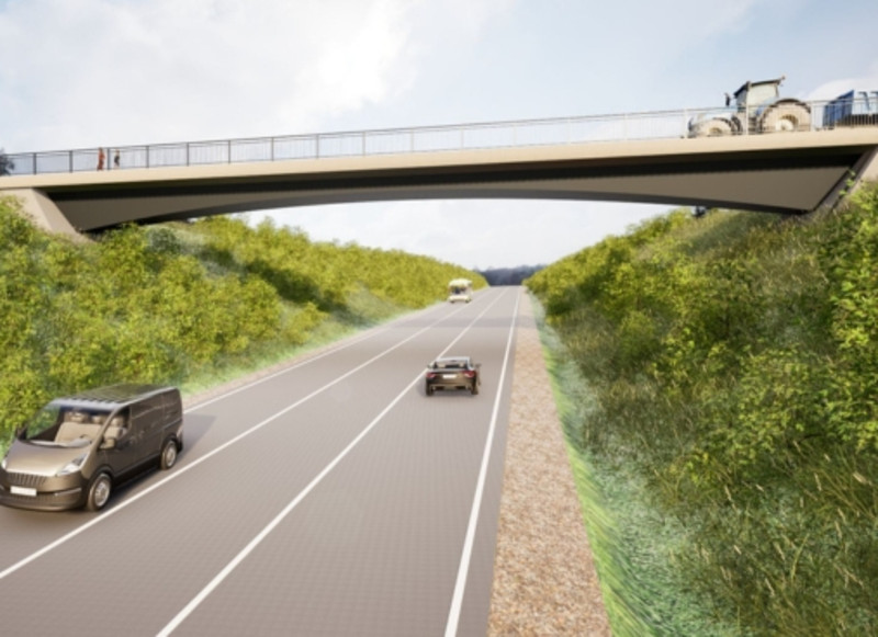 Ein zweites Brückenbauwerk im Projekt Nordumfahrung: die Feldwegbrücke „Am Näpfle“. Grafik: Stadt Heilbronn/Planungsbüro IG Bauen