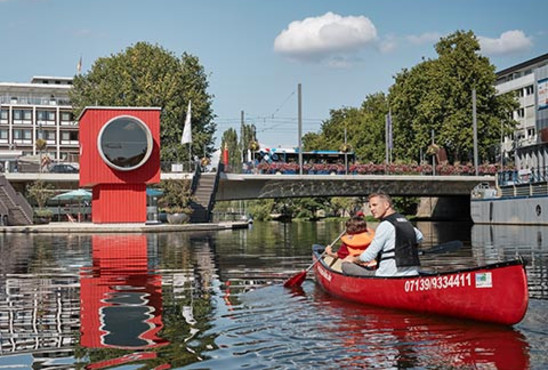 Kanufahrt auf dem Neckar