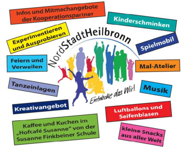 Bunte Silhouetten, die tanzen. 