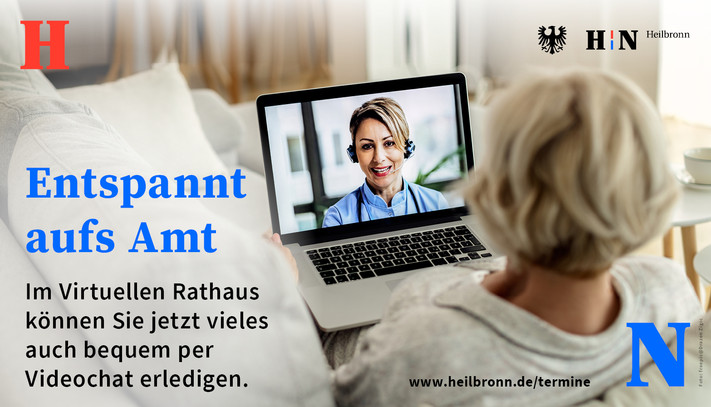 Mit dem Virtuellen Rathaus können Termine bequem von überall aus wahrgenommen werden. Grafik: Stadt Heilbronn
