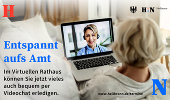 Mit diesem Plakat wirbt die Stadt Heilbronn für ihr neues Chat-Angebot im Virtuellen Rathaus. Grafik: Stadt Heilbronn