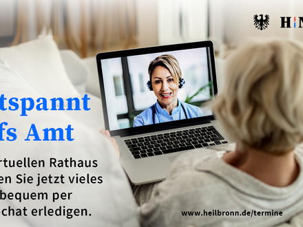 Mit dem Virtuellen Rathaus können Termine bequem von überall aus wahrgenommen werden. Grafik: Stadt Heilbronn
