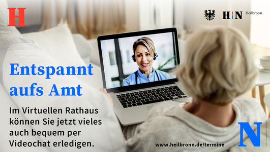 Mit diesem Plakat wirbt die Stadt Heilbronn für ihr neues Chat-Angebot im Virtuellen Rathaus. Grafik: Stadt Heilbronn