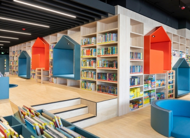 Einblick in die neue Stadtbibliothek