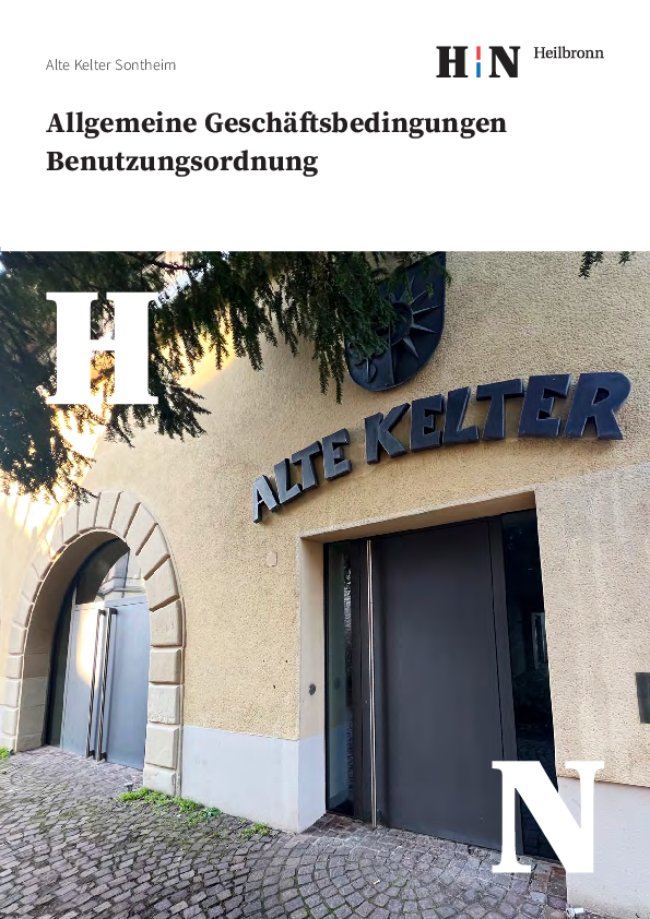 Benutzungsordnung Alte Kelter Sontheim