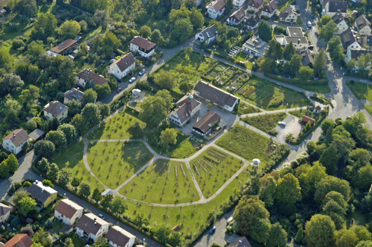 Luftaufnahme vom Botanischen Obstgarten