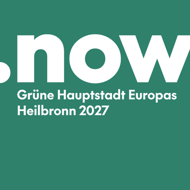 Das Markenlogo .now mit dem Claim Grüne Hauptstadt Europa Heilbronn 2027