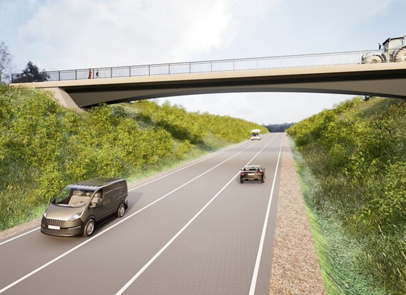 Ein zweites Brückenbauwerk im Projekt: die Feldwegbrücke am Näpfle. Visualisierung: Stadt Heilbronn/Planungsbüro IG Bauen