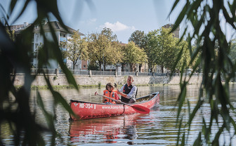 Kanufahrt auf dem Alten Neckar in Heilbronn