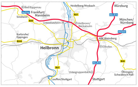 Anfahrt nach Heilbronn mit dem Bus oder Auto