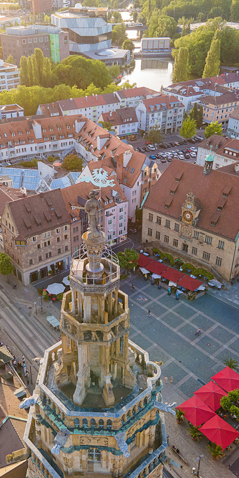 Heilbronner Marktplatz von oben