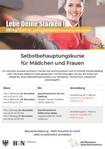 Flyer Selbstbehauptungskurse für Mädchen und junge Frauen