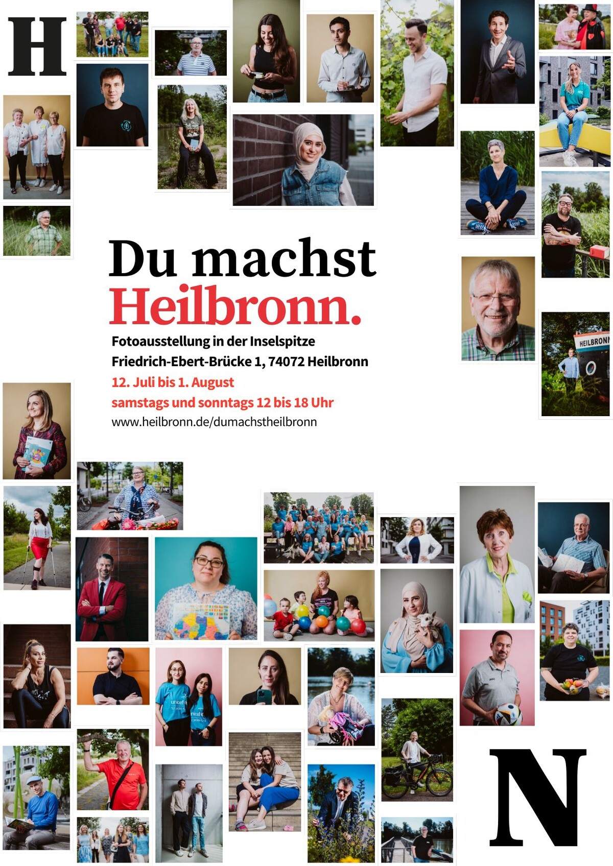 Plakat mit vielen Bilder von Heilbronnmachern