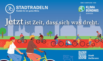 Vom 19. Juni bis 9. Juli 2026 heißt es in Heilbronn wieder: Aufsteigen und lostreten. Unter dem Motto „Jetzt ist Zeit, dass sich was dreht“ beteiligt sich die Stadt erneut an der bundesweiten Aktion STADTRADELN.