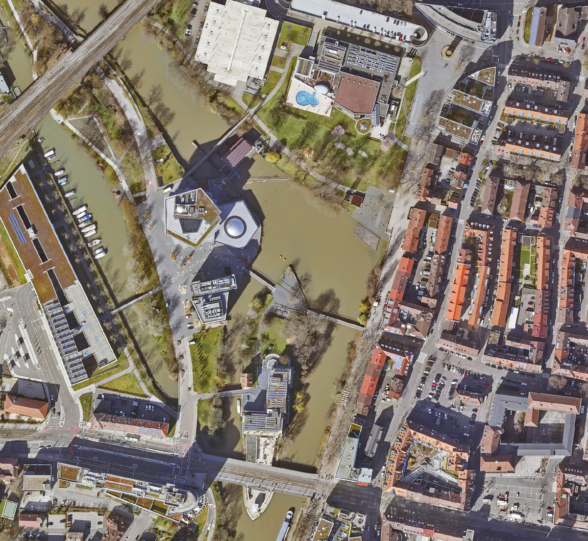 Orthofoto von der Heilbronner Innenstadt