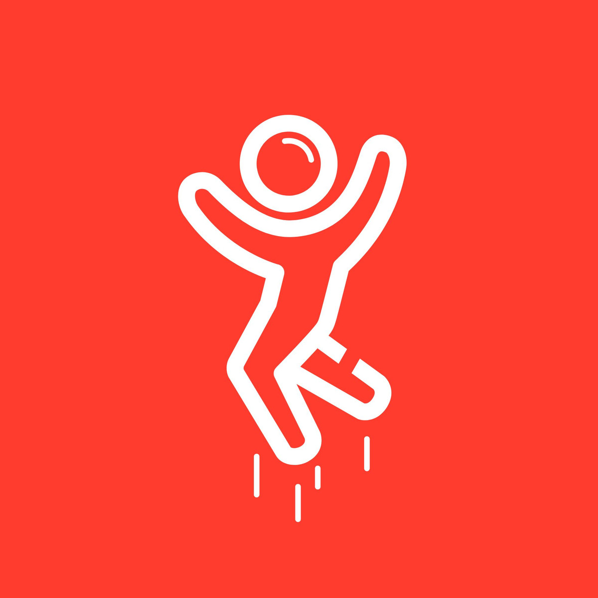 Man sieht ein Icon, das eine hüpfende Person zeigt.