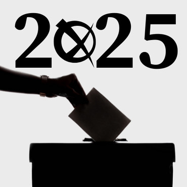 Schmuckbild 2025 und eine Wahlurne