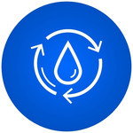 Symbol mit einem Wassertropfen in einem Kreislauf