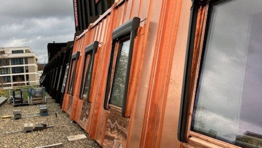 Erneuerte Kupferfassade an der Musikschule