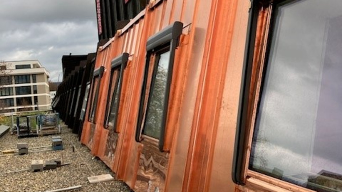 Erneuerte Kupferfassade an der Musikschule