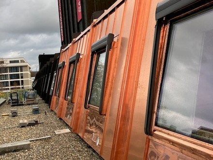 Erneuerte Kupferfassade an der Musikschule