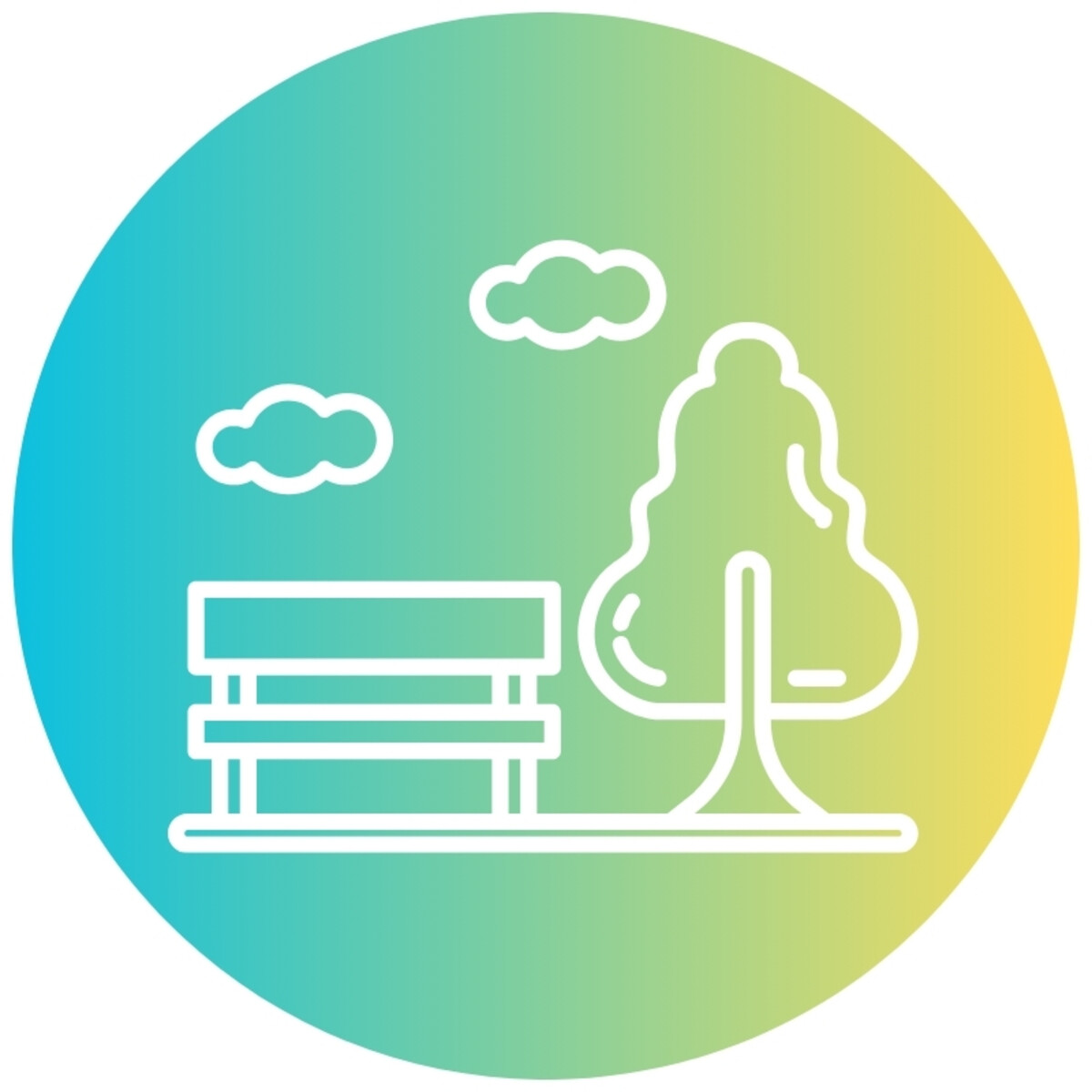 icon mit einer parkbank